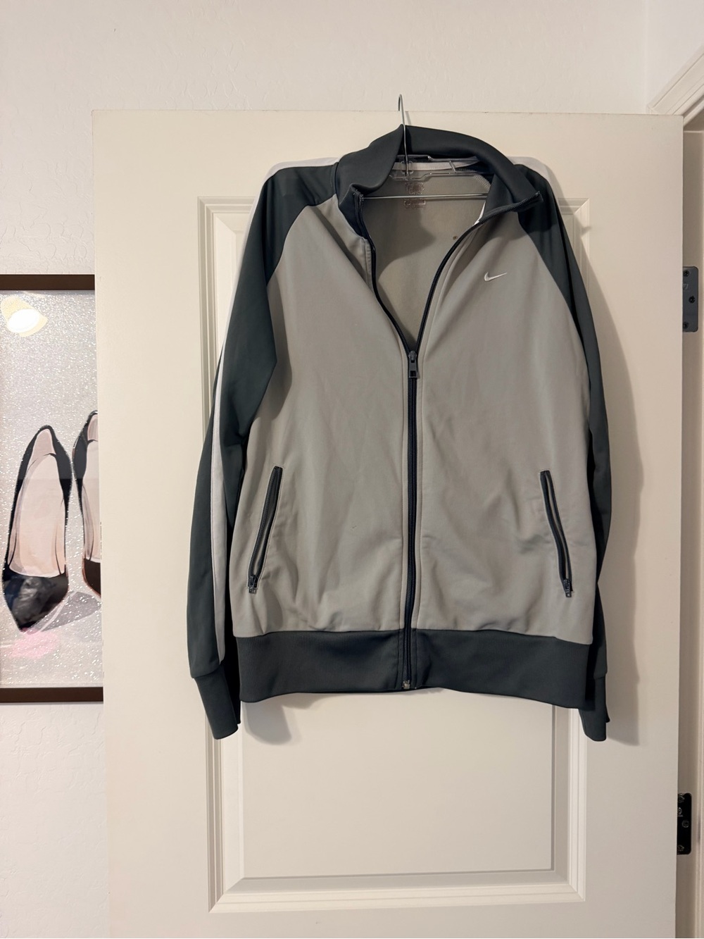 Nike Men’s Gray and Dark Gray Performance Zip-Up Jacket